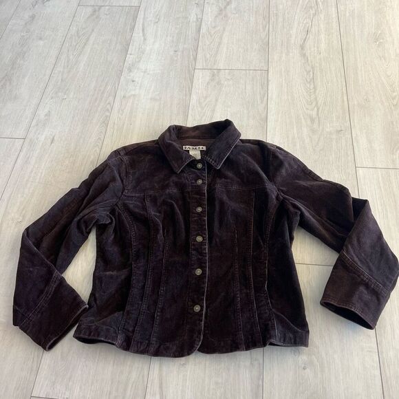 AMI Women's Chocolate Brown Jacket Button Up size L - Picture 1 of 7